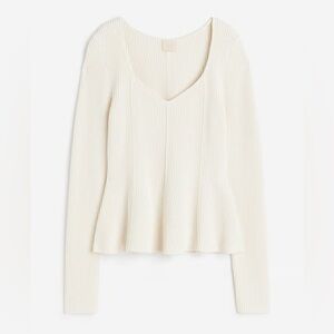H&M Rib-knit peplum  top - size S